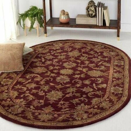 Safavieh 6 x 6 ft. Square Traditional Antiquity- Wine and Gold Hand Tufted Rug AT52B-6SQ